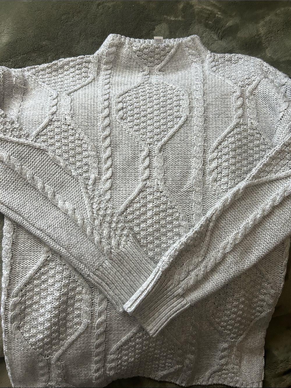 St. John's Bay Cream Cable-Knit Crewneck Sweater